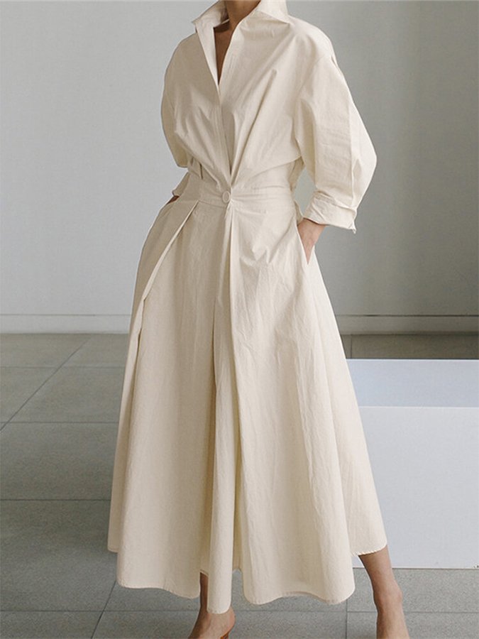 Clémence™ | Knopf Midi Kleid