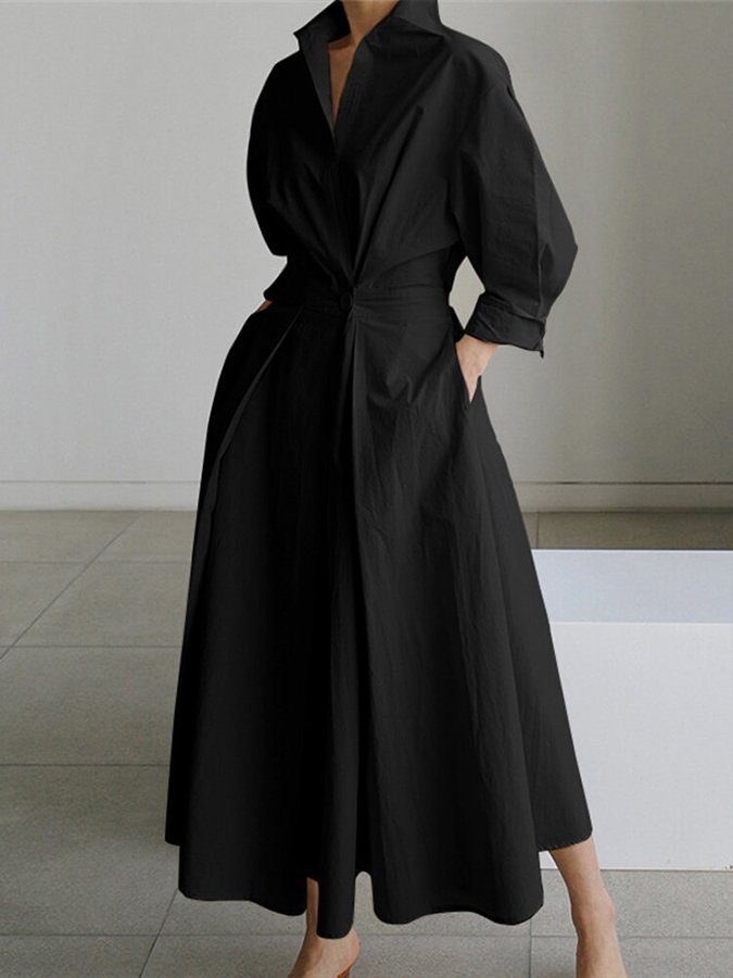 Clémence™ | Knopf Midi Kleid