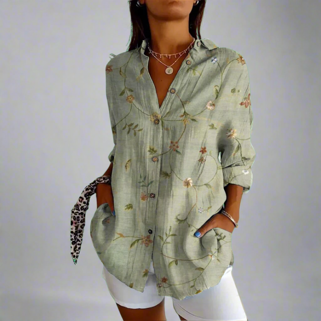 Delia | Premium Bluse mit Künstlerischen Details