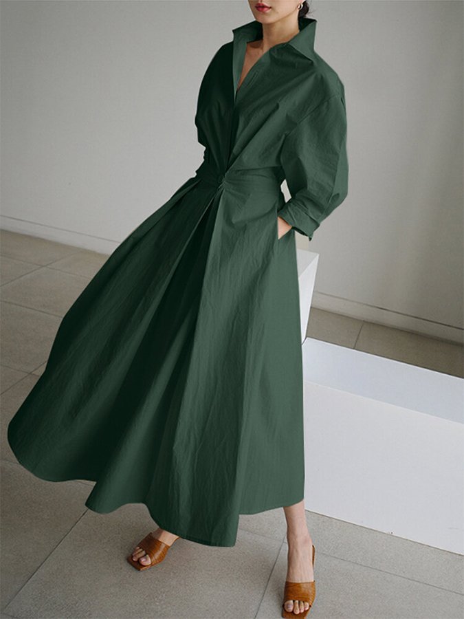 Clémence™ | Knopf Midi Kleid