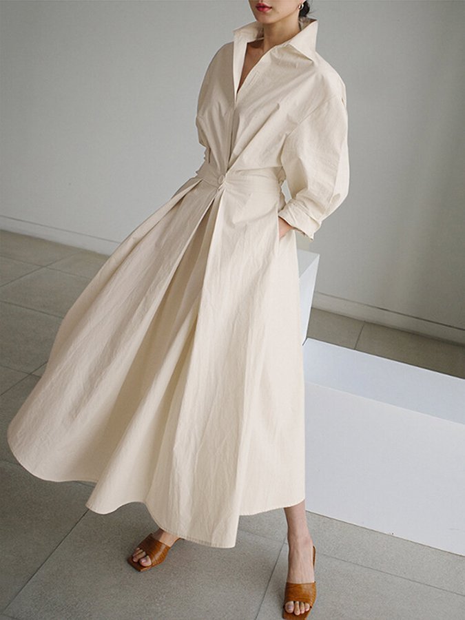Clémence™ | Knopf Midi Kleid