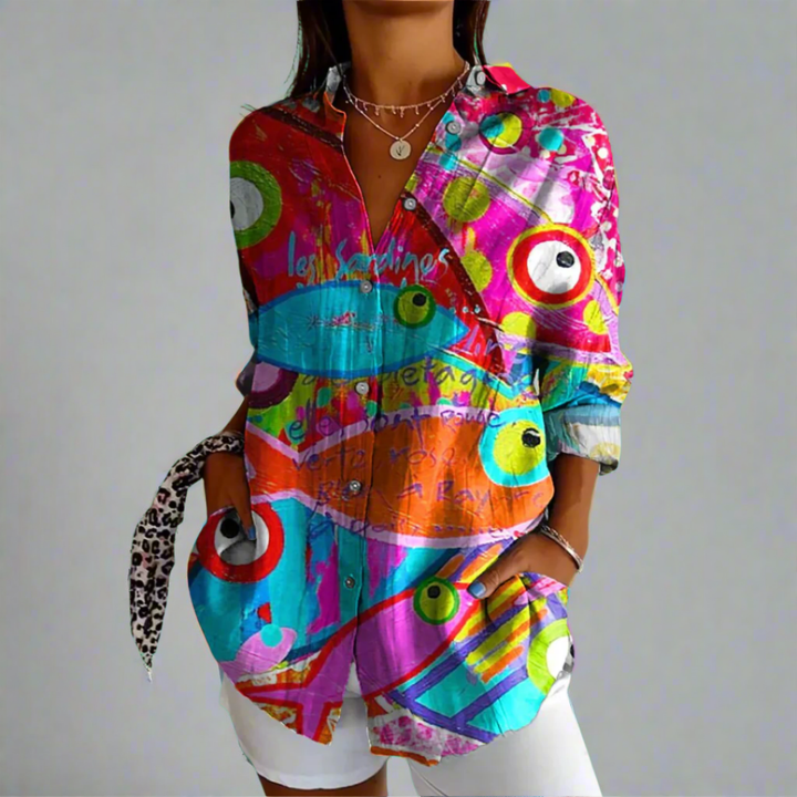 Delia | Premium Bluse mit Künstlerischen Details