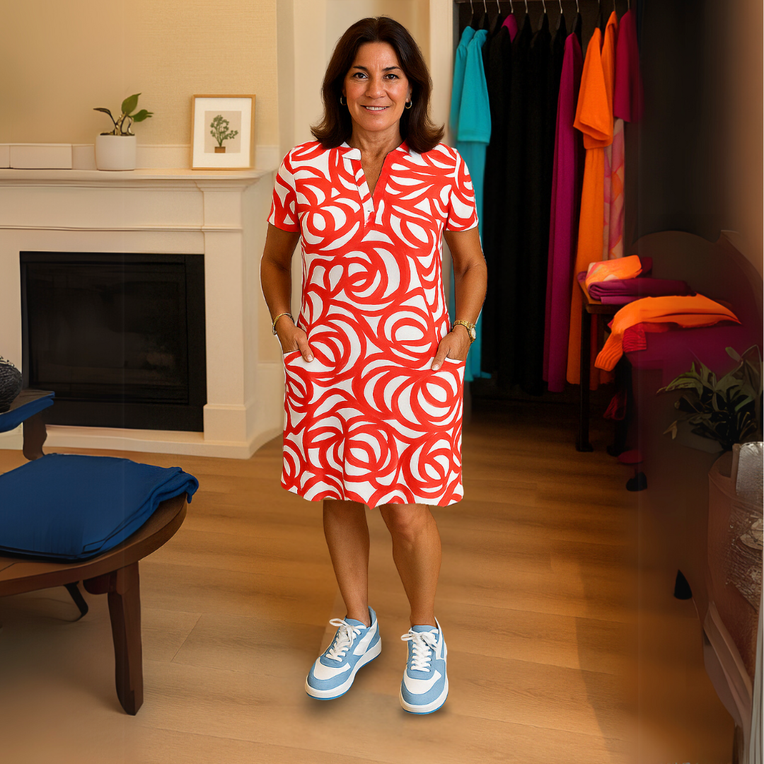 Monique™ | Druckkleid mit V-Ausschnitt