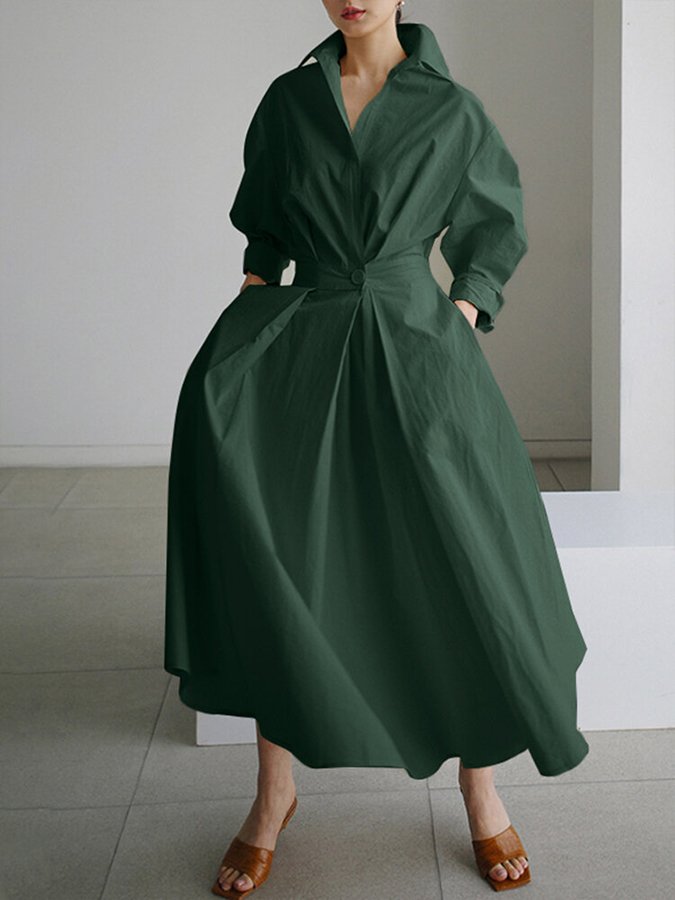 Clémence™ | Knopf Midi Kleid