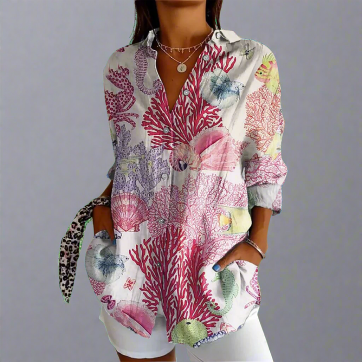 Delia | Premium Bluse mit Künstlerischen Details