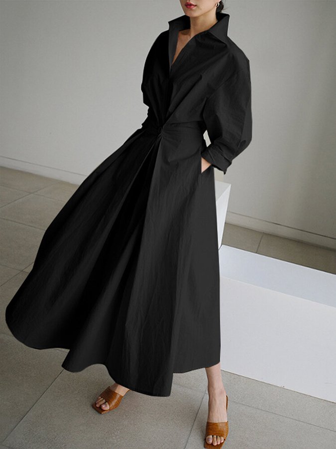 Clémence™ | Knopf Midi Kleid