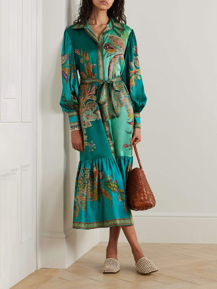Aruchic™ - Blumenmuster Midi-Kleid